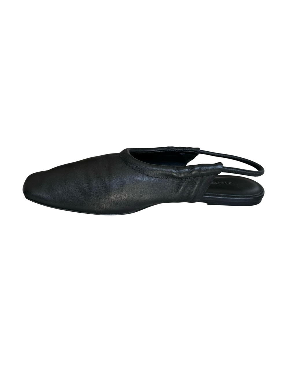 VINCE Cadya Squared Toe Slingback Flat Sandals Black Sheepskin Leather - Picture 9 of 12